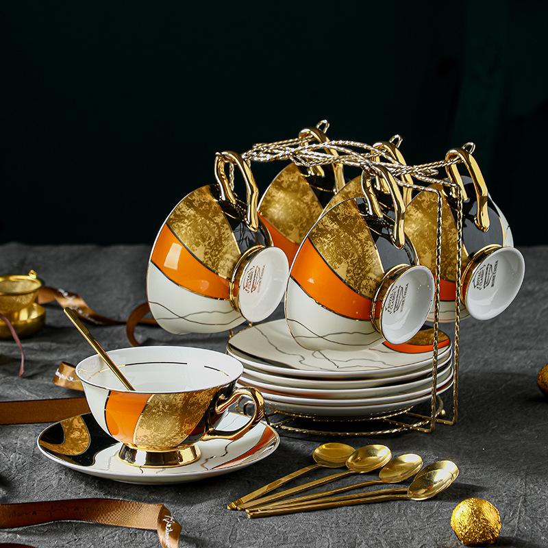 Retro Ceramic Coffee Cup, High-End Niche Light Luxury, High-End Exquisite Bone China Afternoon Tea Tea Set