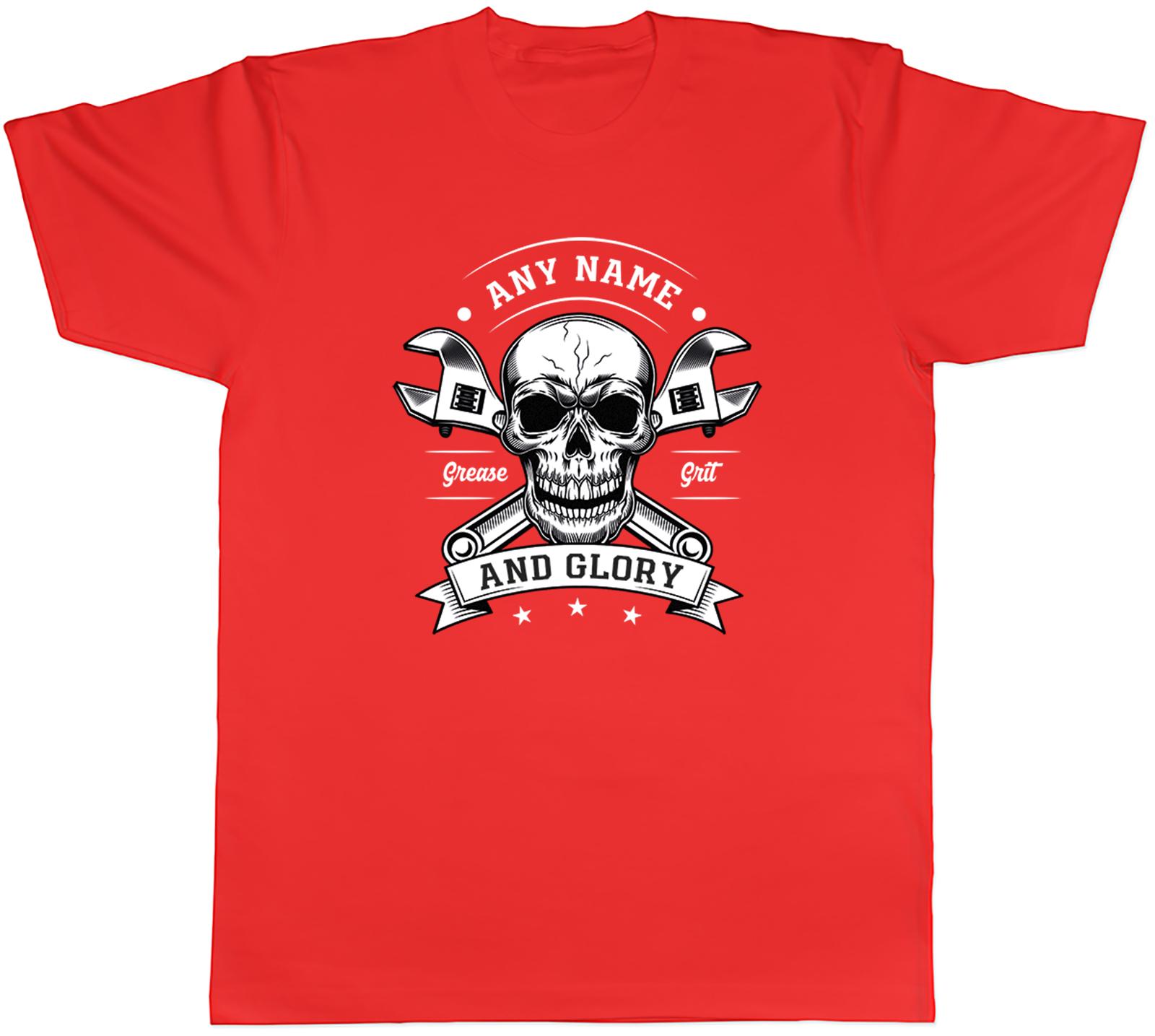 Personalised Grease Monkey Grit Glory Mens TShirt Tee Gift Top S