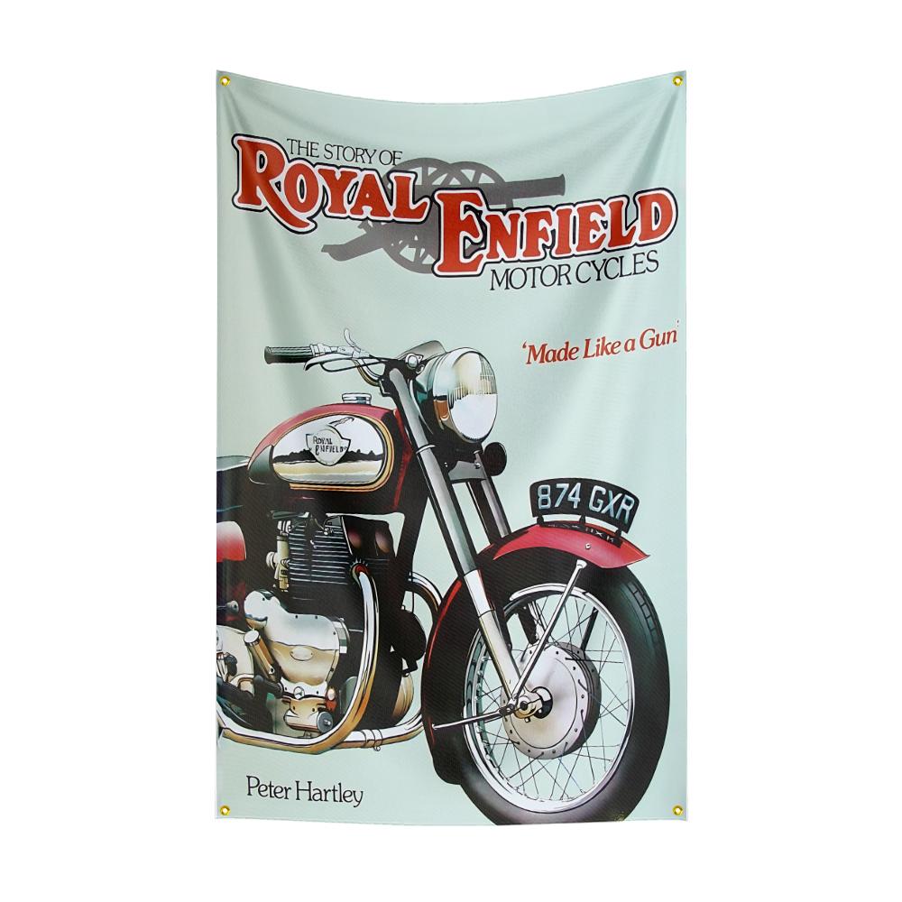 R-Ro-yal E-En-fie-lds Flag Polyester Digital Printed Racing Motorcycle Tapestry Banner for Garage Room Decor