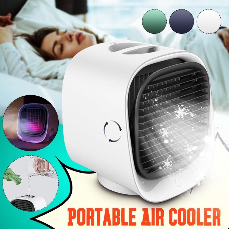 Portable Convenient Air Cooler Fan Air Conditioner Humidifier Space Easy Cool Purifies Air Cooling Fan for Home Office USB