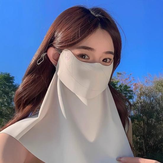 Face Guard Breathable Ice Silk Cooling Full Face Neck Cover Sun Protection Face Shield Outdoor Activities Summer Face Guard