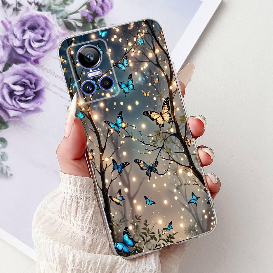 Für Realme GT Neo 3 80W Hülle RMX3561 RMX3560 Süße Katze Glückskarpfen Bemalte Abdeckung Weiche Silikonhüllen Für Realme GT Neo3 150W Fundas