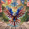 2D Spinning Metal Eagle American Flag Wind Spinner Patriotic Yard Garden Outdoor Decoration Gift