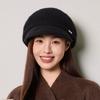 Women's Thick Wool Knitted Beret Autumn Winter Solid Color Stitching Cap