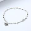 Silver Heart-shaped Bracelet Floral Design Bead Foot Bracelet Trendy Foot Chains  Beach