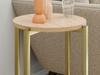 Modern Round Side Table with Shelf 35x35x62 Cm Metal Gold