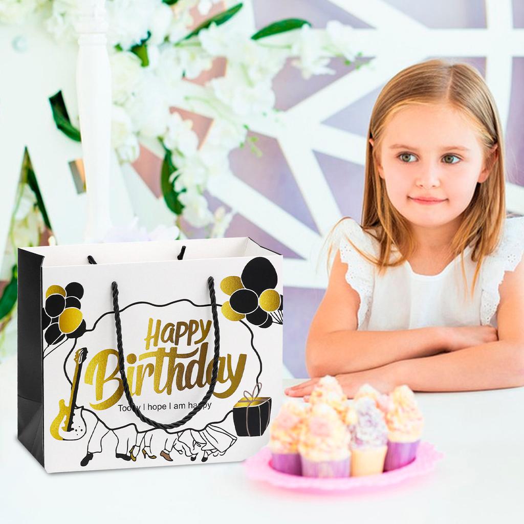 WTEMPO DIY Foldable Paper Birthday Party Gift Boxes Universal Storage Handbags Happy Birthday Packaging Bags Shopping Travel Portable Bags