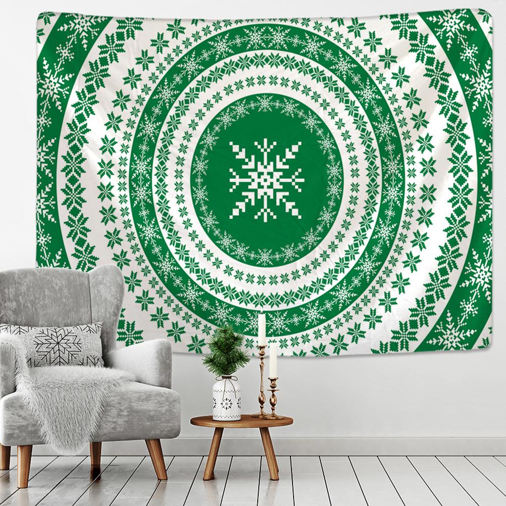 Christmas Woods Tapestry Wall Hanging Holiday Gift New Year Elk Snow Scene Psychedelic Witchcraft Home Decor