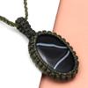 Grauer Botswana-Achat Edelstein Halloween Geschenk Schmuck Makramee Halskette 20-32 Zoll
