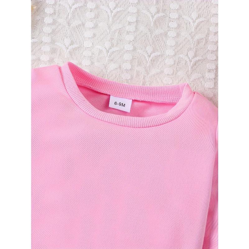 Pink Letter P, Shiny Balloon Letter Print Sweatshirt, Children'S Spring And Autumn Long-Sleeved Top