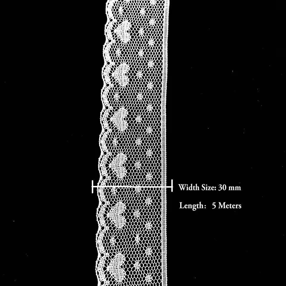 5 Meters White & Black Lace Ribbon Assorted Floral Trims for Gift Wrapping Christmas Wedding Decor DIY Crafts Sewing Accessories