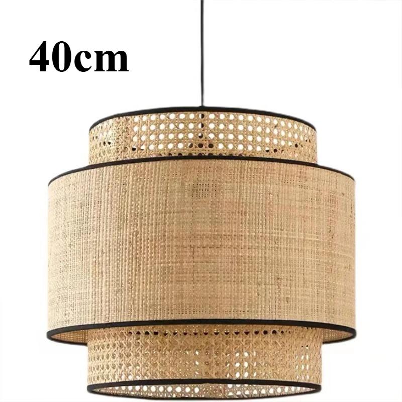 

Люстра из ротанга и бамбука, 40 см, плетеная вручную, с простым скандинавским дизайном, подвесной светильник для гостиной, декоративное освещение