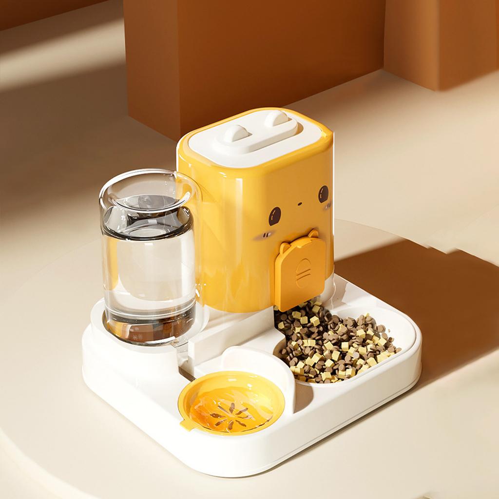 2 In 1 Small Dog Cat Food Water Dispenser Easy To Clean Small Pet Food and Water Dispenser for Small and Medium Pets Cats Dogs