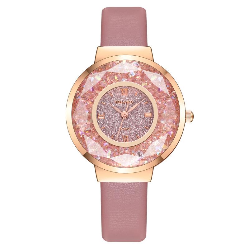 Мужские часы JYL Модные Однострелочные Повседневные Кожаный ремешок Pink серый