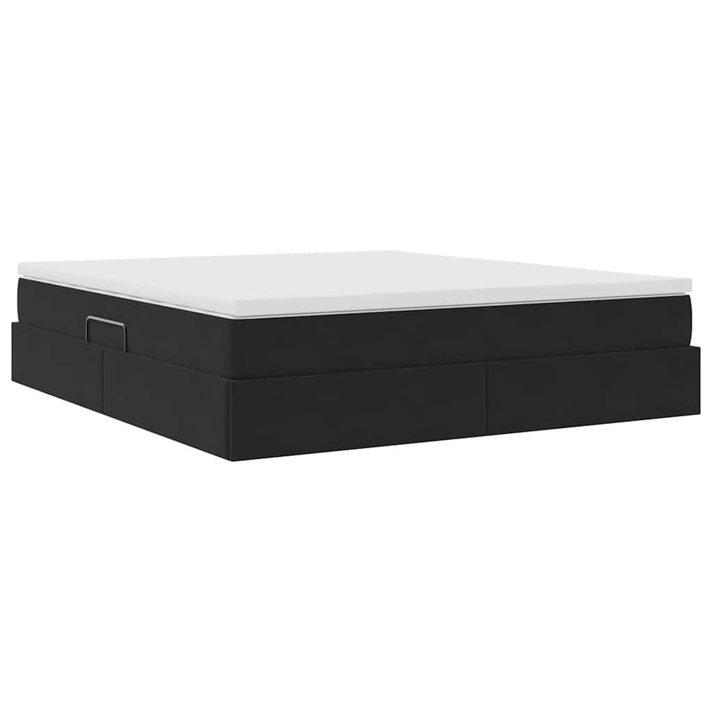 Storage Bed with Mattress Black 160 x 200 cm Velvet