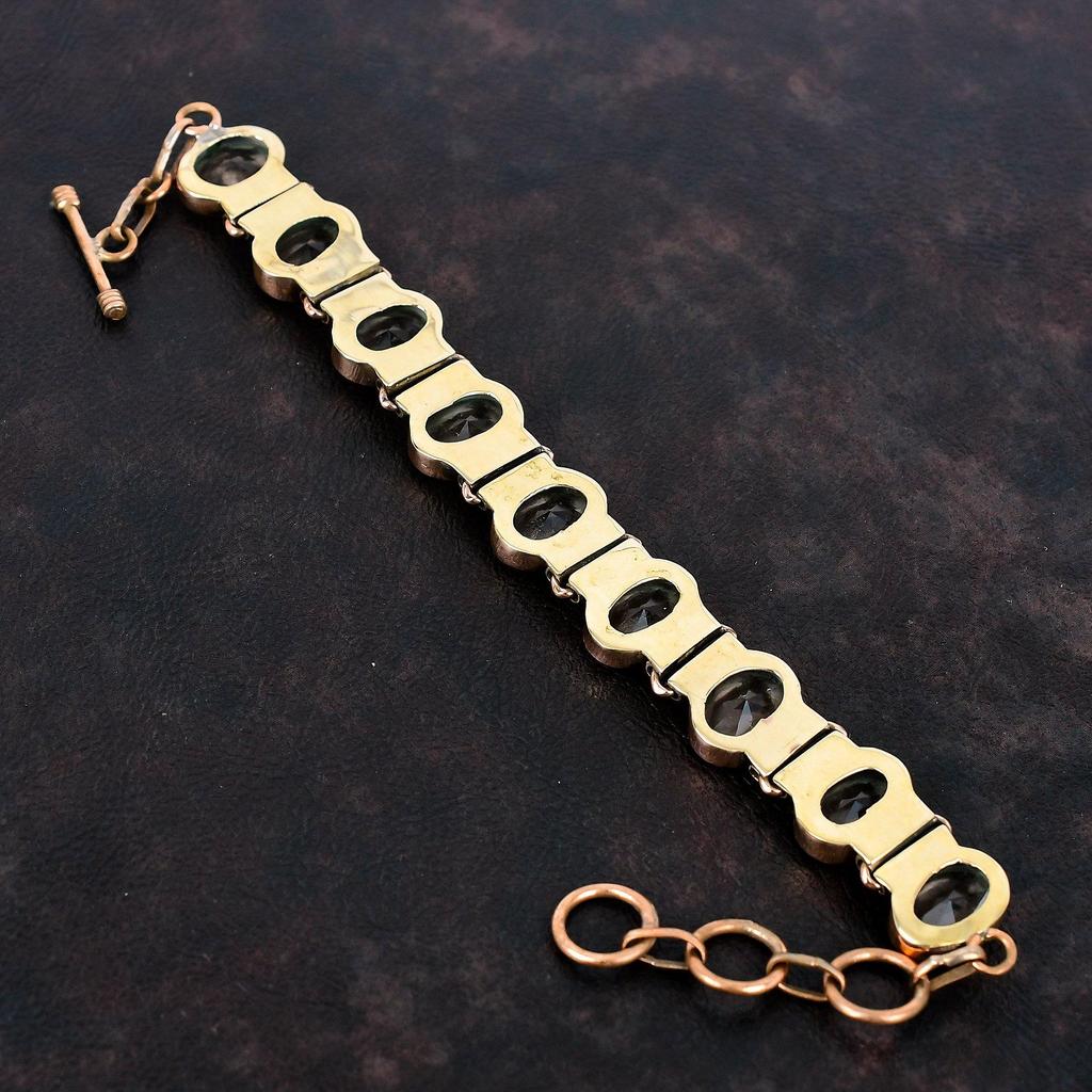 Faceted morganite bracelet copper bracelet adjustable chain bracelet elegant jewelry gemstone bracelet handmade copper jewelry gifts for her