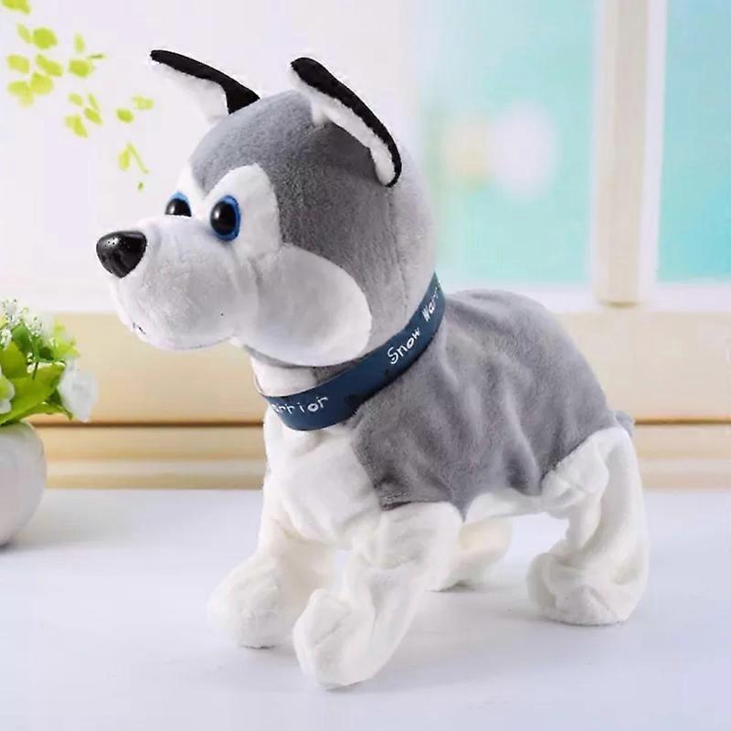 Electronic Robot Dog Sound Control Kids Plush Toy Interactive Bark Stand Walk