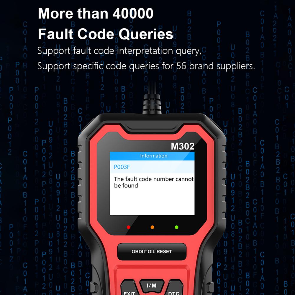 Clear Fault Code Reader M302 Automotive Fault Diagnosis Tool Multi-language Car Accessories Car OBD2 Scanner