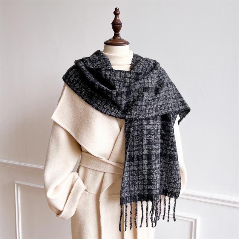 Luxury Winter Plaid Scarf for Women Men British Style Cashmere Scarves With Tassel  Designer Female Winter Warm Clothing
