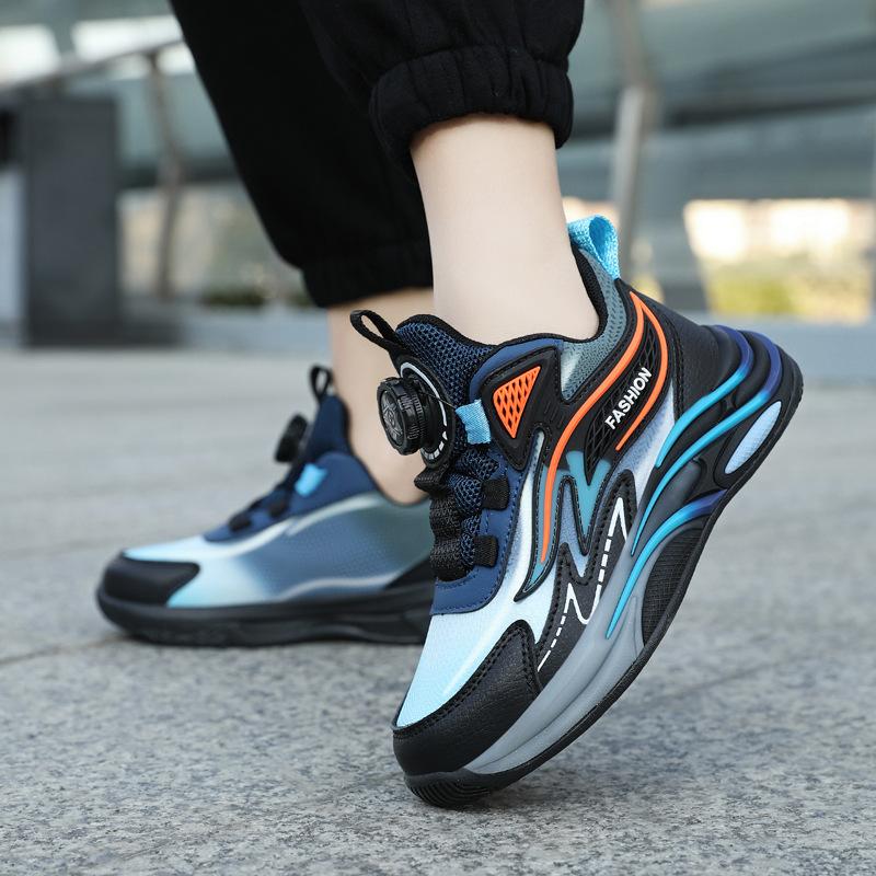 Spring and Autumn New Rotating Buckle Children's Sneakers Boys Non-slip Dad Shoes Running Shoes