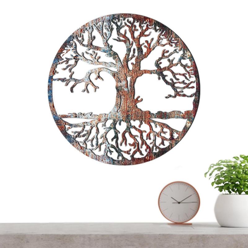2D Iron Tree Wall Sculpture Life Tree Wall Art Silhouette Decor Bedroom Living Room Wall Decoration Supplies