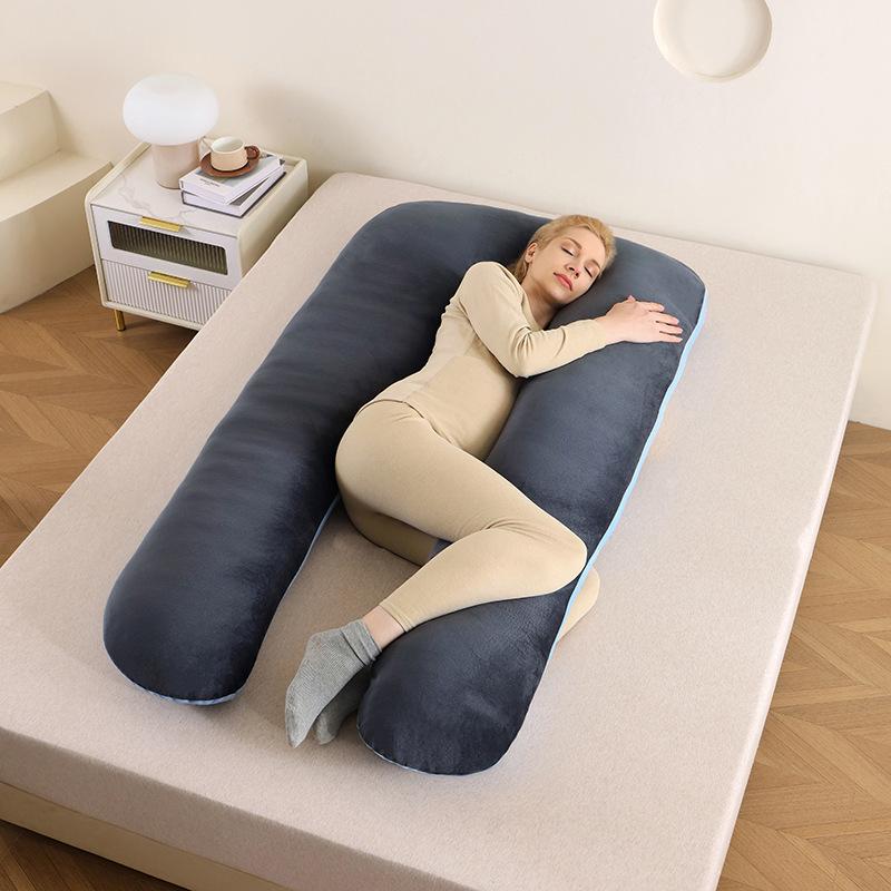 Подушка для беременных Многофункциональная подушка для сна на боку Хлопковая Съемная Моющаяся U-образная подушка для сна и поддержки 70 x 130cm
