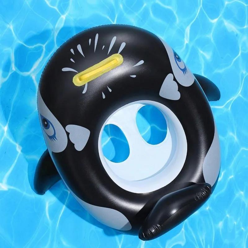 Shark Inflatable Pool Toys Cartoon Animals Shape Swimming Floating Seat Baby Toddler PVC Inflatable Swim Ring Outdoor Water Toys