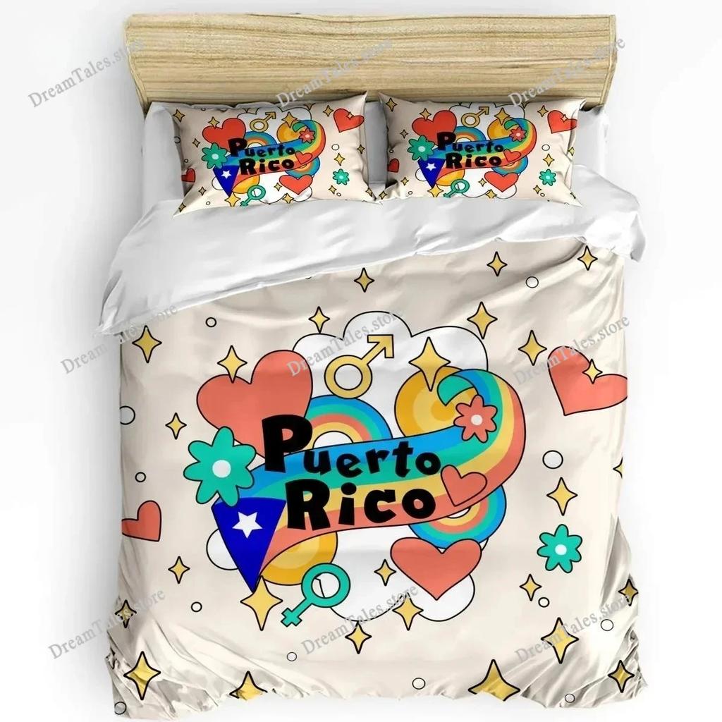 3d Print Puerto Rico Flag Bedding Set Duvet Cover Adult and Kids Bedding Set Luxury Children's Gifts Home Textileextile