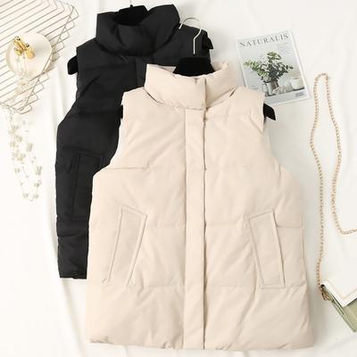 Autumn and Winter Down Coat Vest Women's Outer Wear Short Wild Waistcoat Waistcoat Lightweight Cotton Coat Jacket Tide