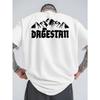 DAGESTAN Letnie Sporty na Świeżym Powietrzu i Codzienne Koszulki T-shirt z Krótkim Rękawem Dużego Rozmiaru, Modne Męskie Nadruki, Luźne Koszulki Bazowe, Uniwersalne Top z Okrągłym Dekoltem