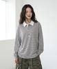 THE GREEN LAB Pinstripe Rugby T-Shirt [Light Blue]