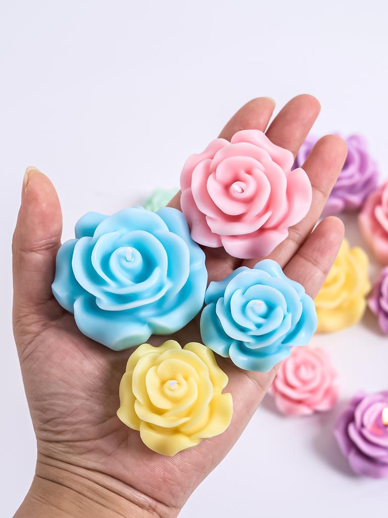 DIY 3D Růže Květiny Silikonová Forma na Svíčky Ručně Vyráběné Mýdlo Čokoládová Ozdoba Nástroj Aromaterapie Sádra Pryskyřice Forma Domácí Dekorace