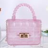 girls Grid Mini Crossbody Fresh Sweet PVC Jelly Bag Wholesale Foreign Trade Crossbody Purse With Lock Buckle Chain Candy Color