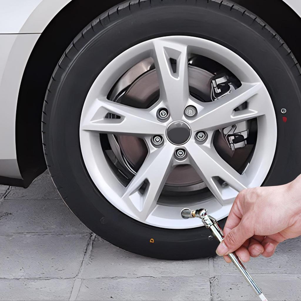 Tire Pressure Pencil - Dual Head Chuck Tire Pressure Gauge | Stainless Steel Car
