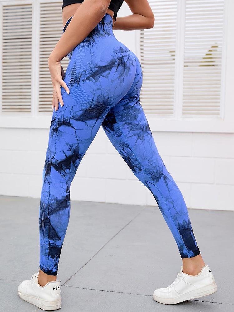 Seamless Tie-Dye High Waist Yoga Leggings - Butt Lift & Tummy Control