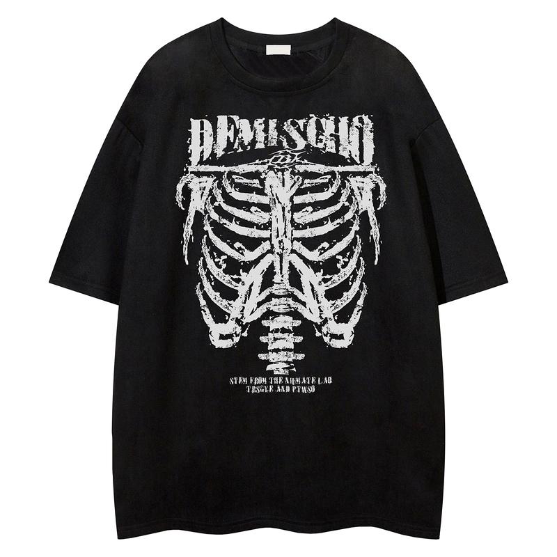 Trendy Men's Letter Print Short Sleeve T Men's Summer T-shirt ins Fashion Brand Loose Casual Top