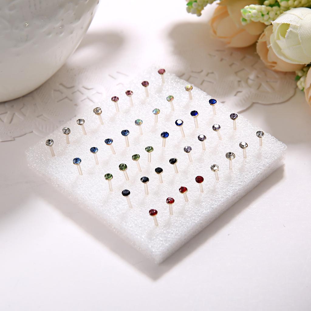 20 Paar/Set Damen Mädchen Strass Kristall Ohrstecker Ohrringe Gemischte Stile Runde Kleine Ohrringe Sets Party Schmuck Geschenk 2 3 4 5mm