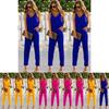 Elegant Women Spaghetti Strap Wide Leg Bodycon Jumpsuit With V-neck Romper Trousers