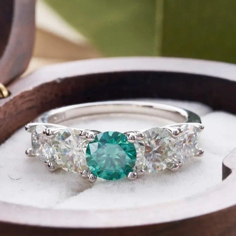Sace Gems GRA Certified D Color 3.6ct Moissanite Ring 925 Sterling Silver Plated with 18k White Gold Ring for Women Fine Jewelry