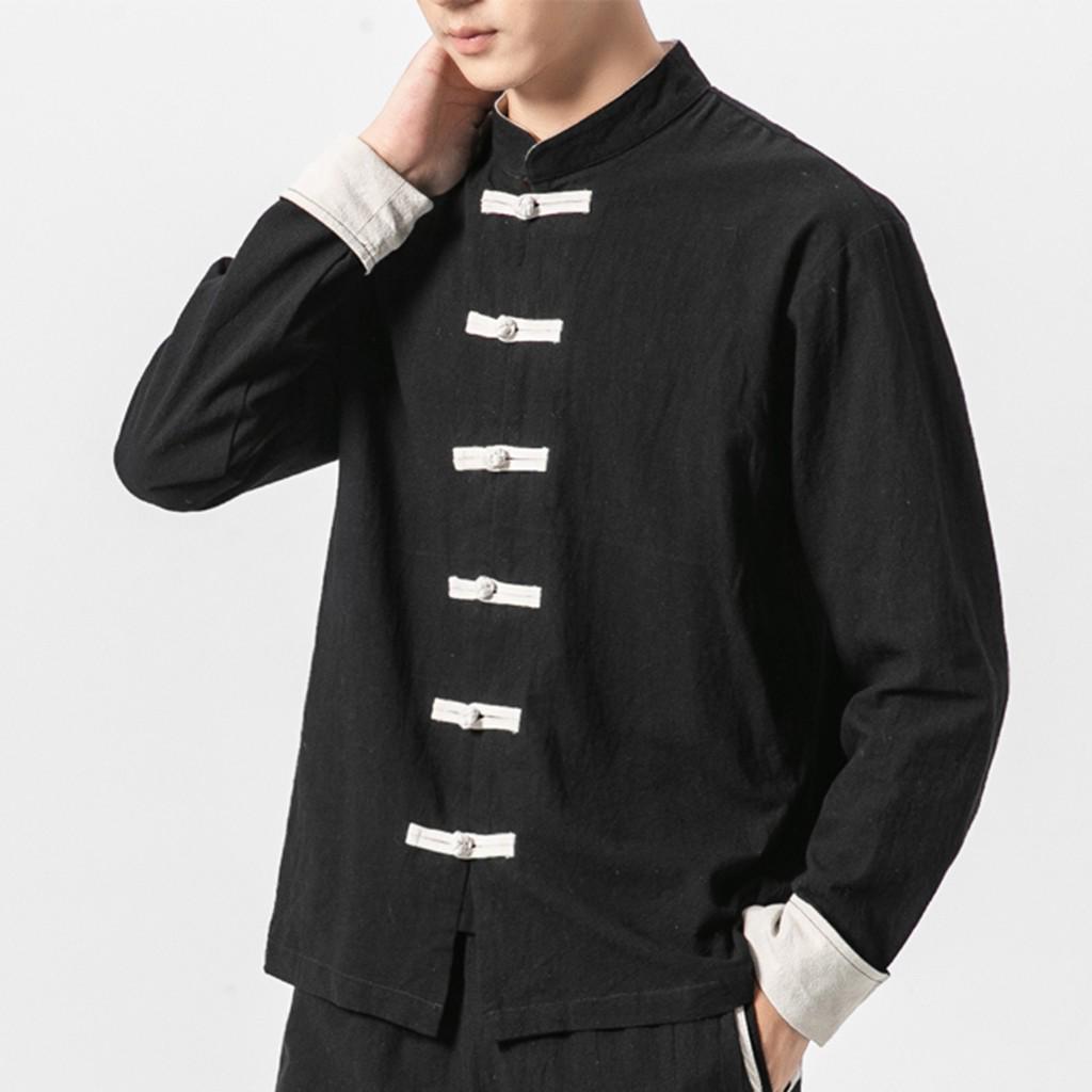 

(SU)Мужская новая зимняя большая блузка в этническом стиле, удобное пальто