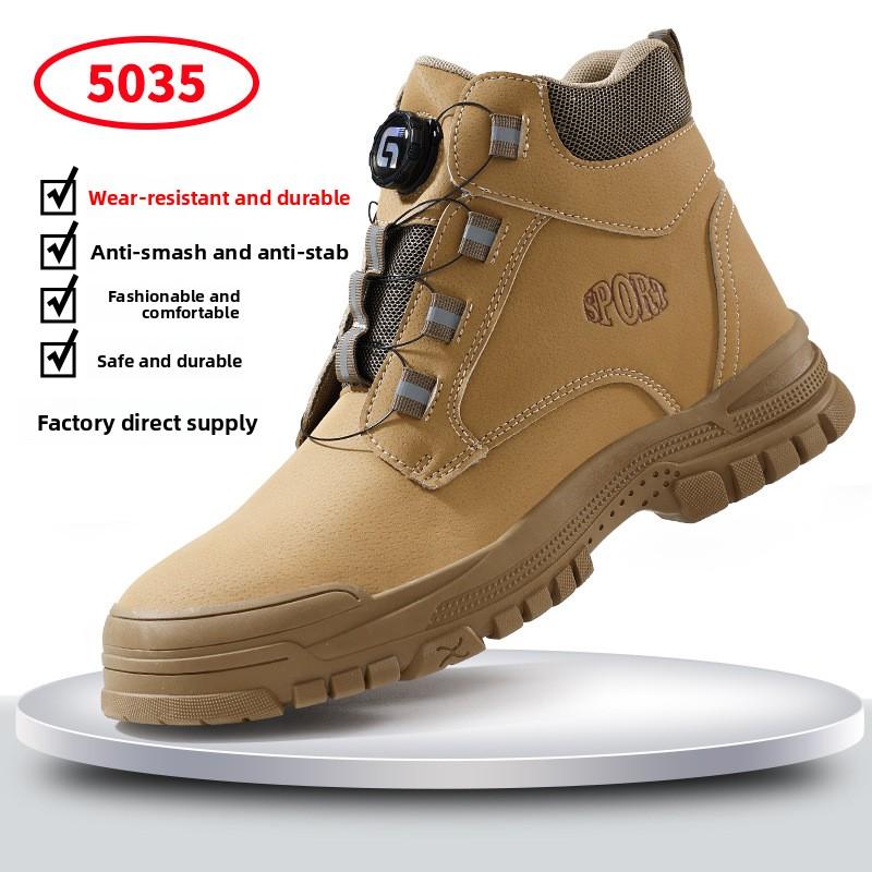 Mens Safety Work Boots Winter Steel Toe High Top Anti Impact Puncture Resistant Comfortable Protective Shoes f055-smart buckle lightweight model;45