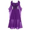 Halloween Women Adult Lacing Dress Medieval Witch Cosplay Costume Party Elegant