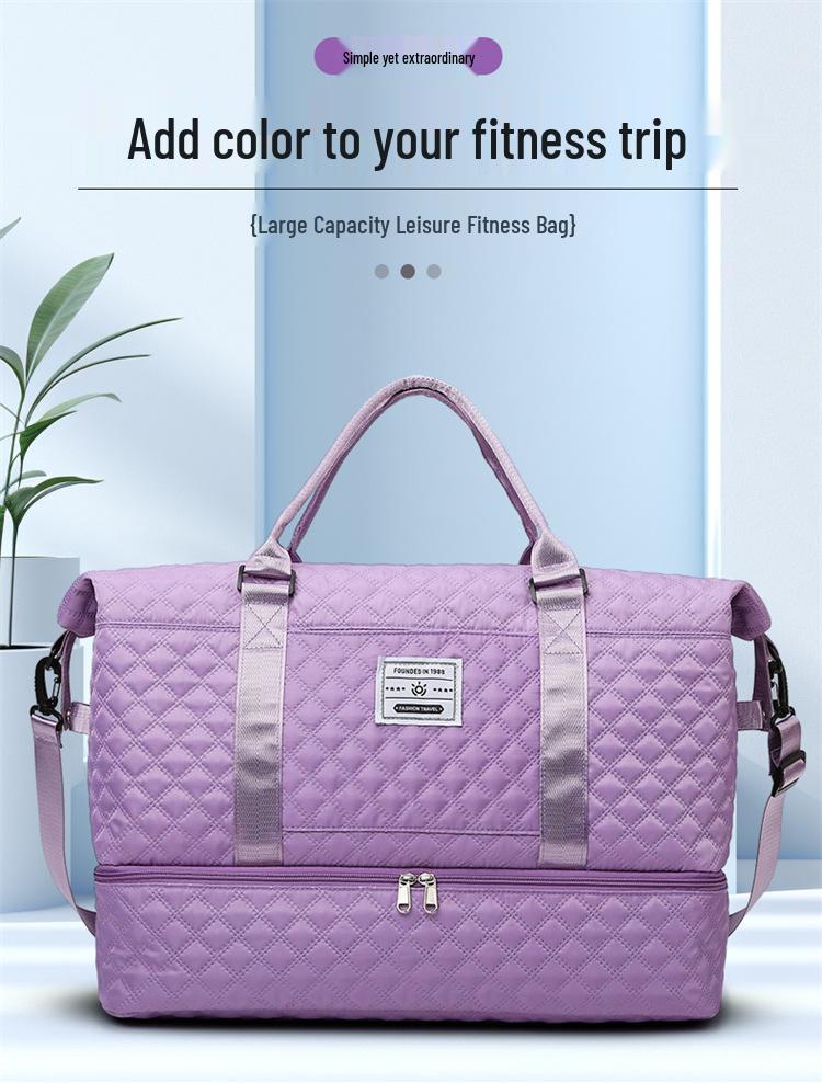 Korean Style Large Capacity Quilted Gym Bag - Yoga, Travel, Crossbody & Mother-Child Handbag