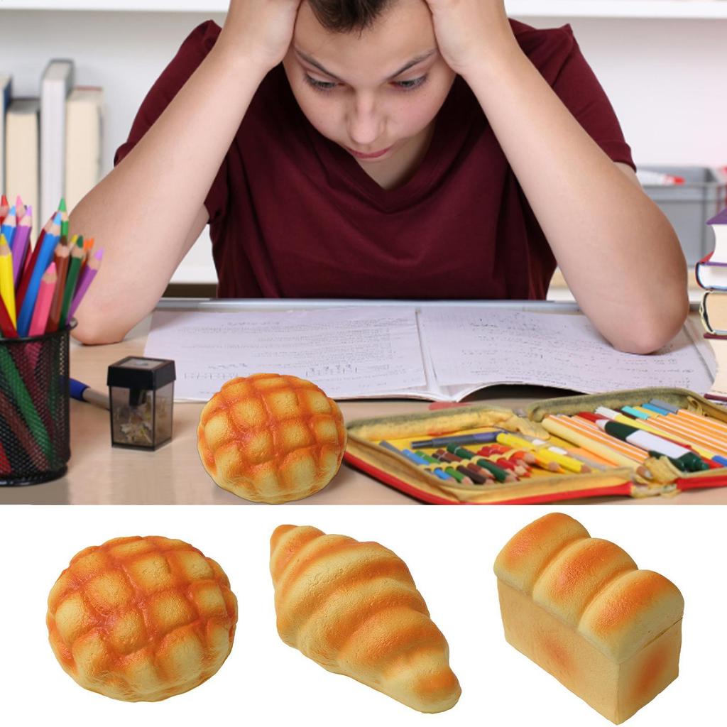 Bread Fidget Toy Squeeze Toy Bread Shape Simulation Sensory Fidget Toy Tear Resistant Funny Bread Stress Toy Bread Relaxing Toy