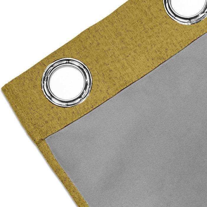 Rideau à oeillets 100% occultant 135x180 cm ECLIPSE moutarde, par Soleil d'Ocre