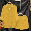 Solid Color Cotton-Linen Shirt & Pants Set - Women's Fashion for Spring & Autumn