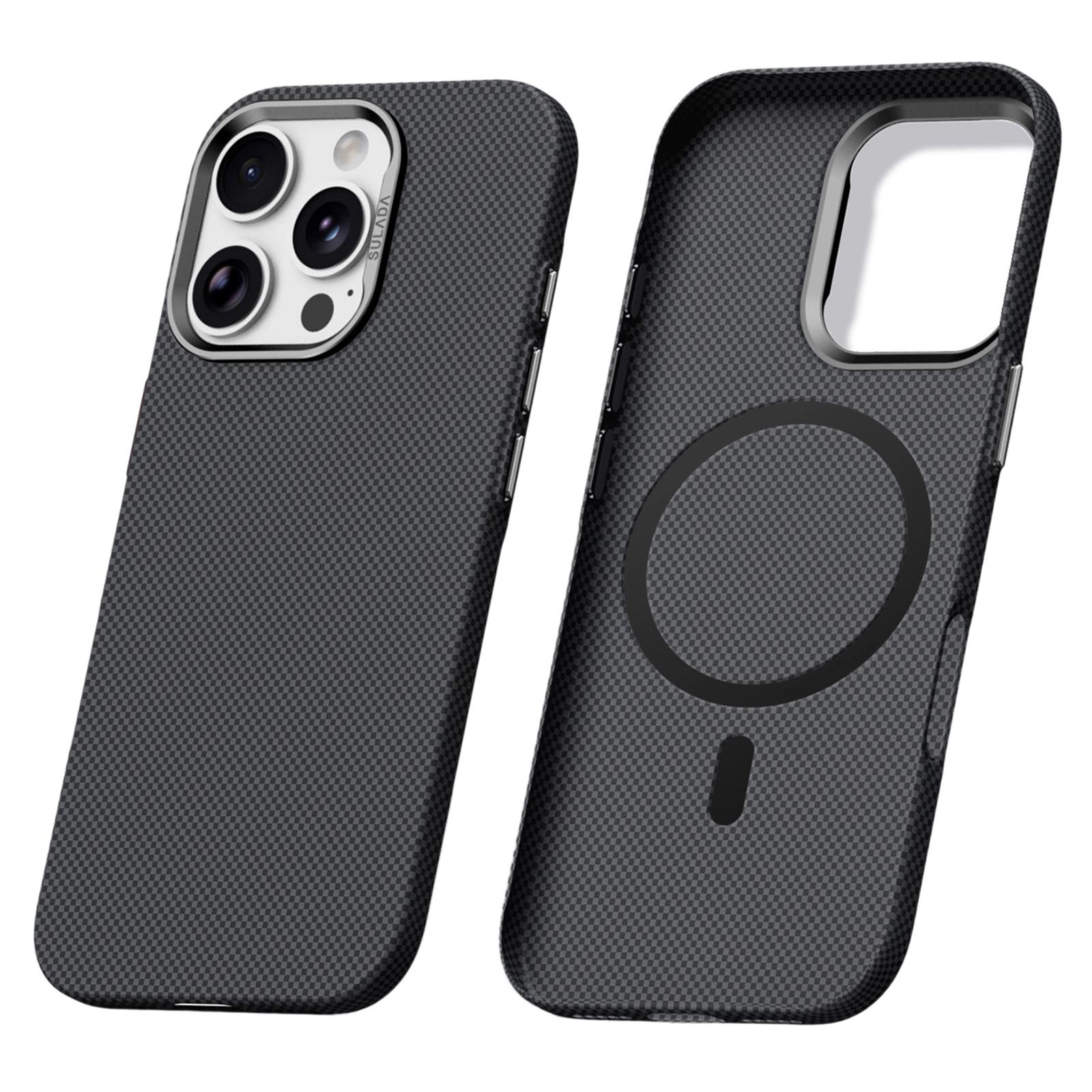 

SULADA For iPhone 16 Pro Max Protective Magnetic Case Grid Textured Anti Fingerprint Phone Cover