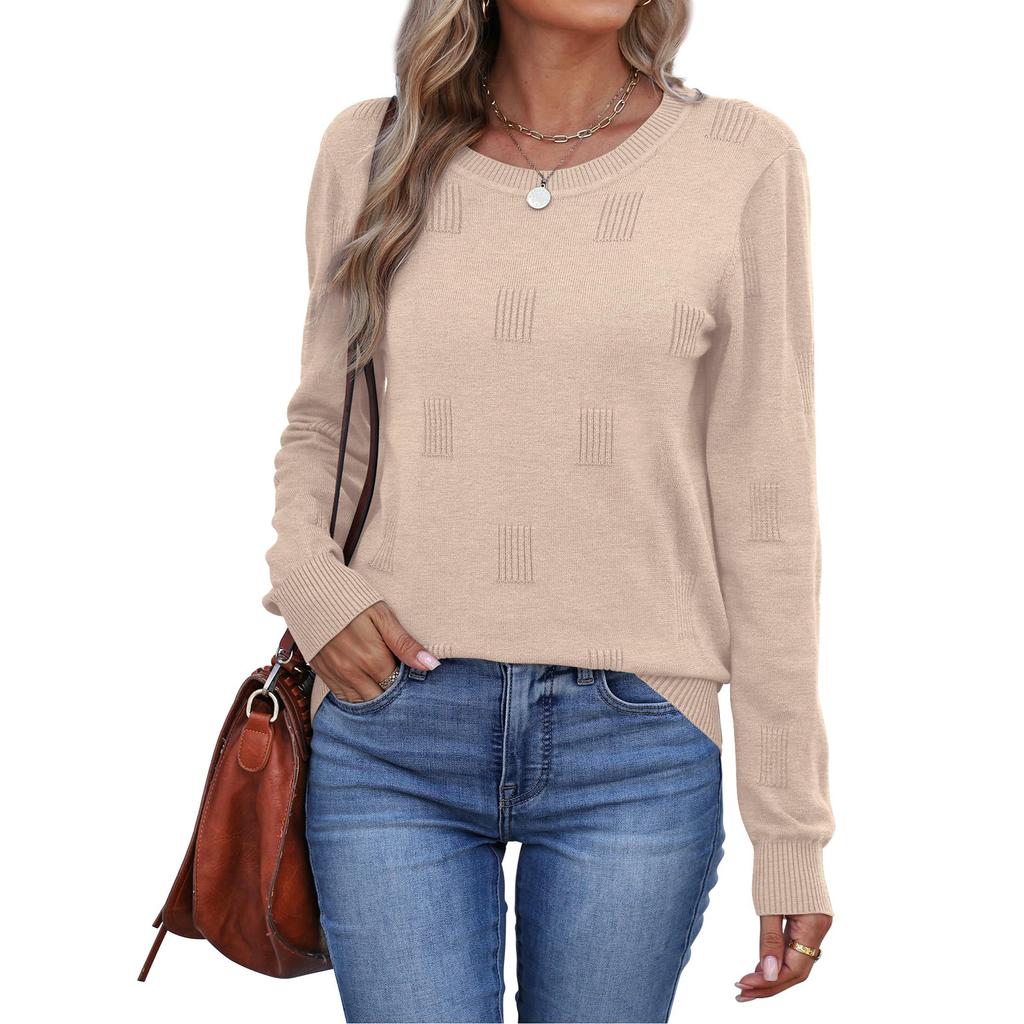 Women Fashion Pullover Sweater R-Neck Long Sleeve Shirts Blouse Knit Casual Cozy Clouds Top