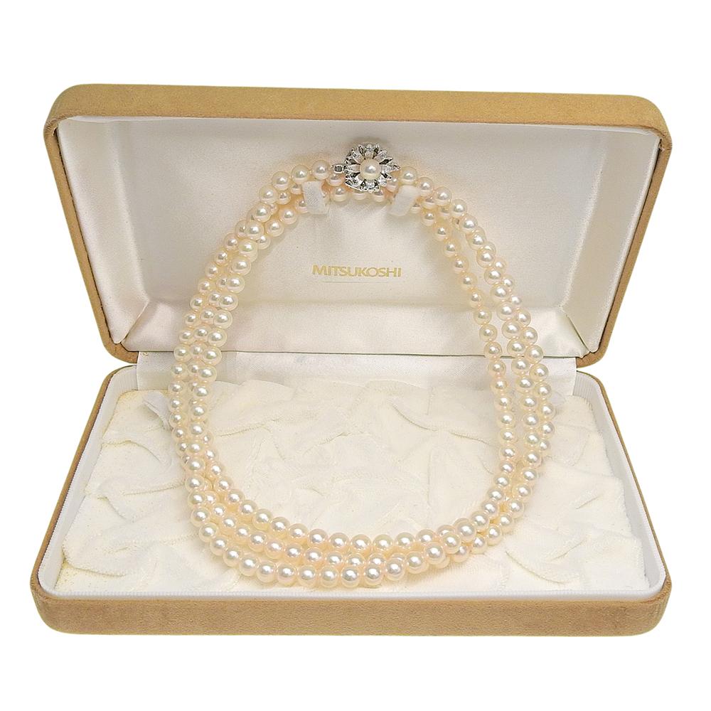 Pearl Necklace Silver/Pearl 68g Women Used
