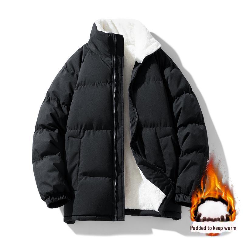 Dicke, mit Baumwolle gefütterte Winterjacke für Herren, warme, lockere Passform für junge Männer